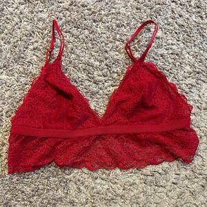 Madewell Red Lace Bralette Size Medium